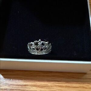 Silver Crown Ring, size 5-6